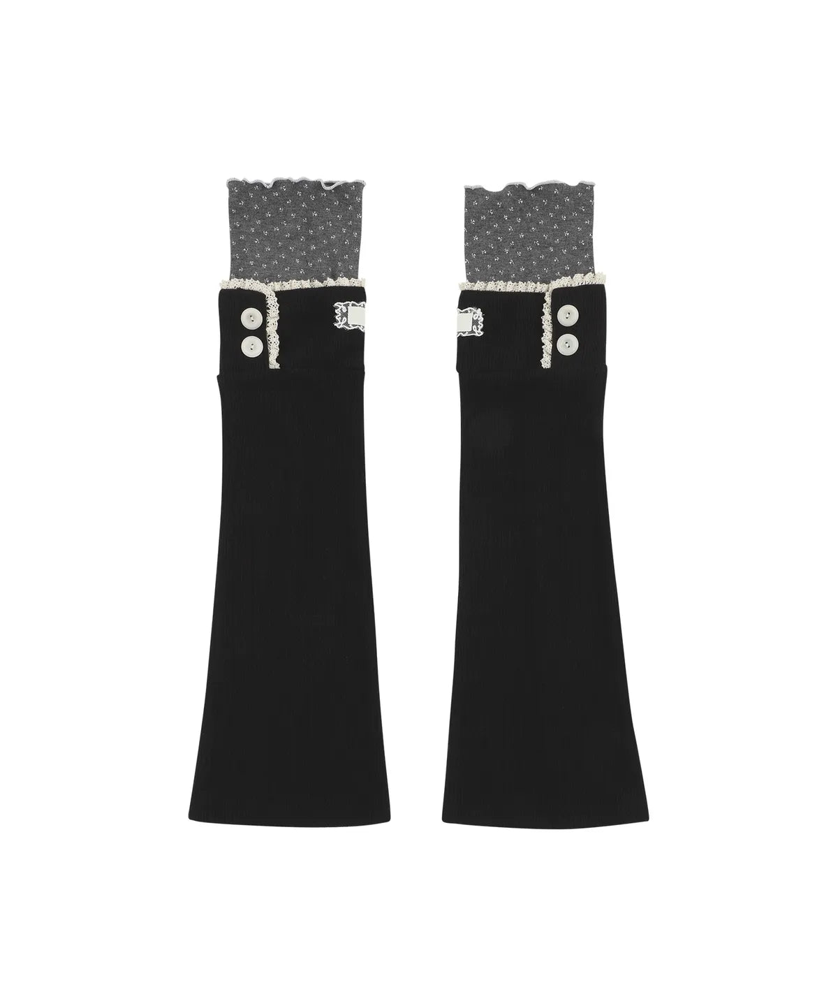 [illigo] LACE COLOR-BLOCK LEG WAEMER_BLACK