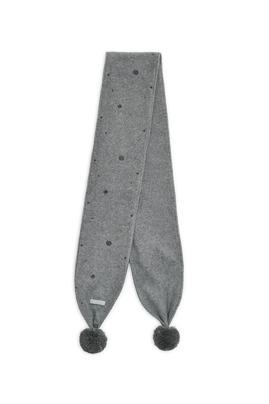 hugyourskin Embo pom-pom fleece muffler (Gray)