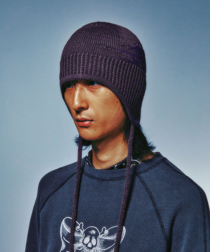 niceghostclub 3STARS LOGO EARCAP BEANIE
[PURPLE]