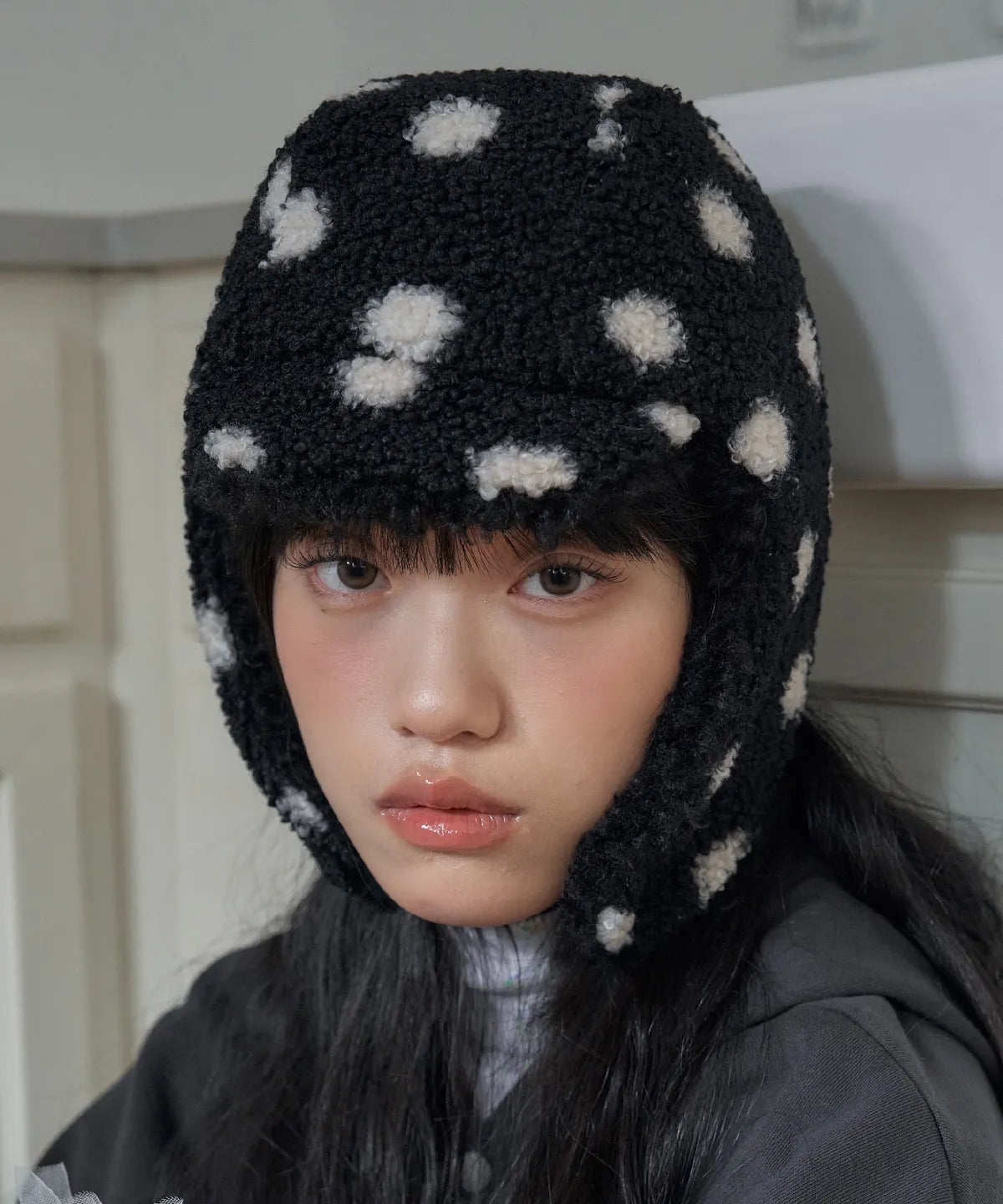 [POESIEDAME] WOOLY EARFLAP HAT - 2colors