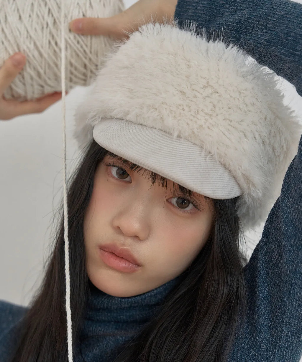[POESIEDAME] DRAPE FUR MARGOT HAT - 2colors