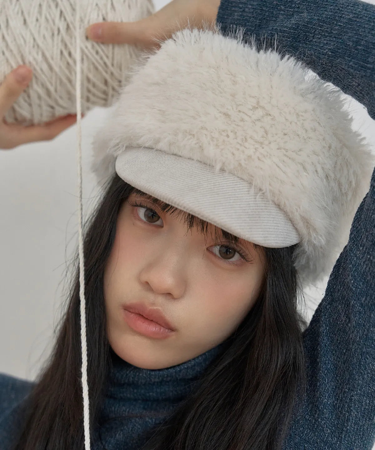 [POESIEDAME] DRAPE FUR MARGOT HAT - 2colors