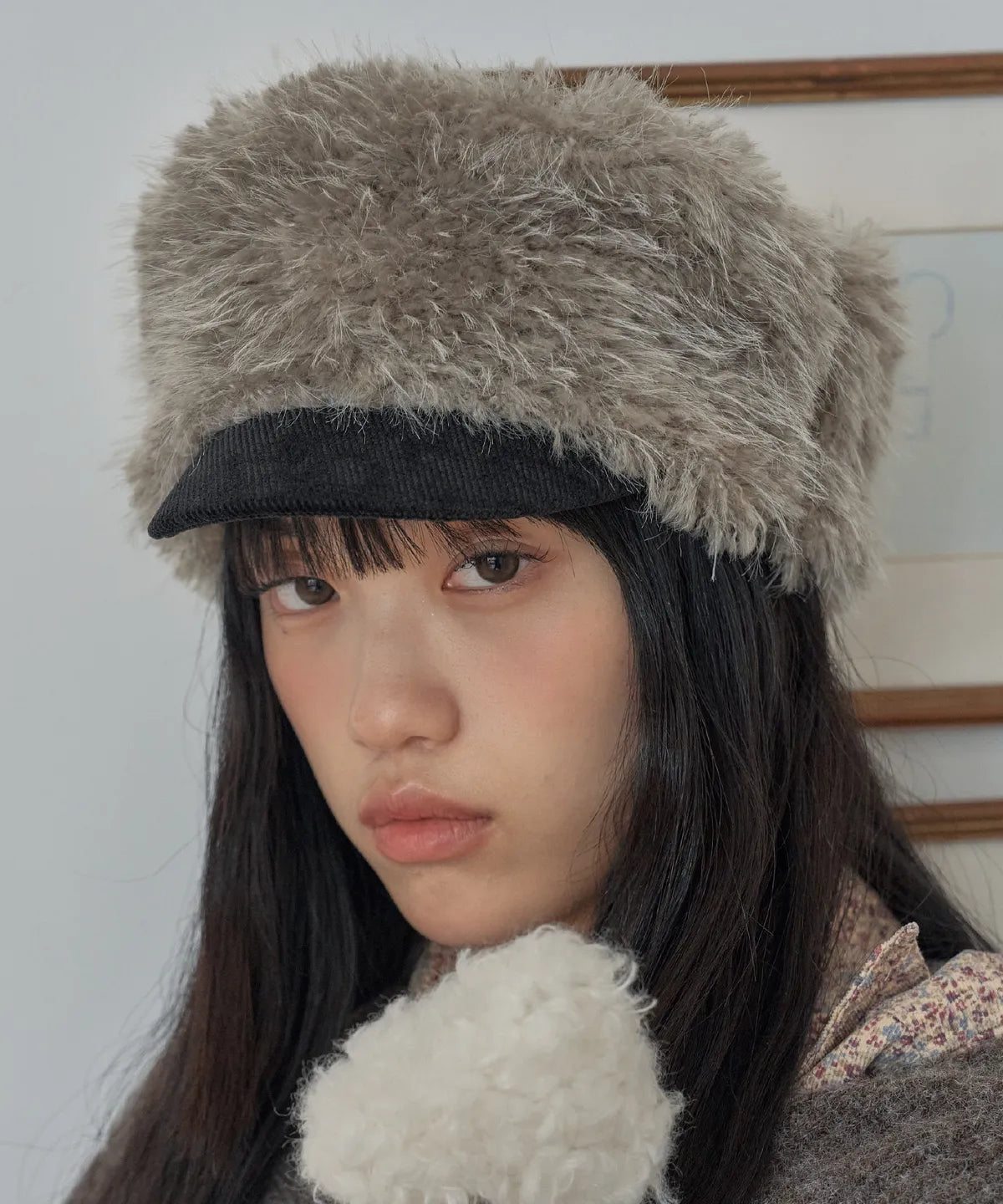 [POESIEDAME] DRAPE FUR MARGOT HAT - 2colors