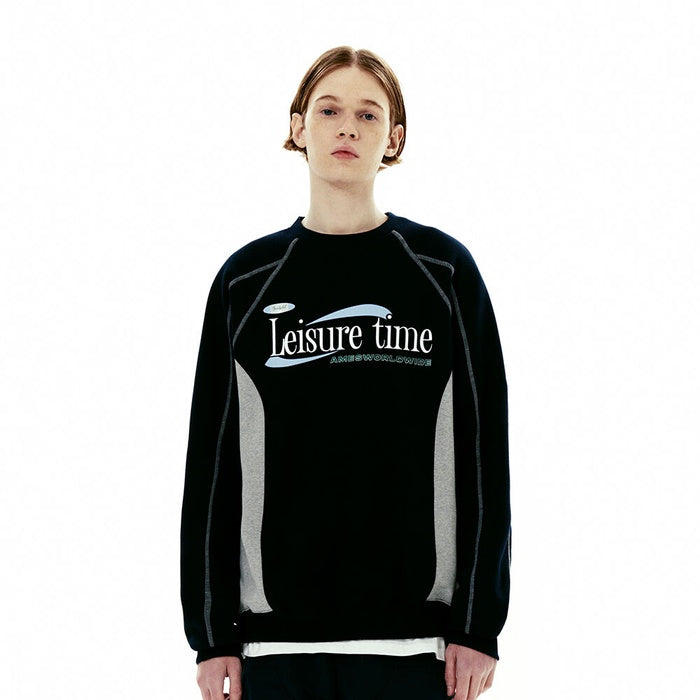 Ames-Worldwide LEISURE TIME LOGO SWEATSHIRT NAVY