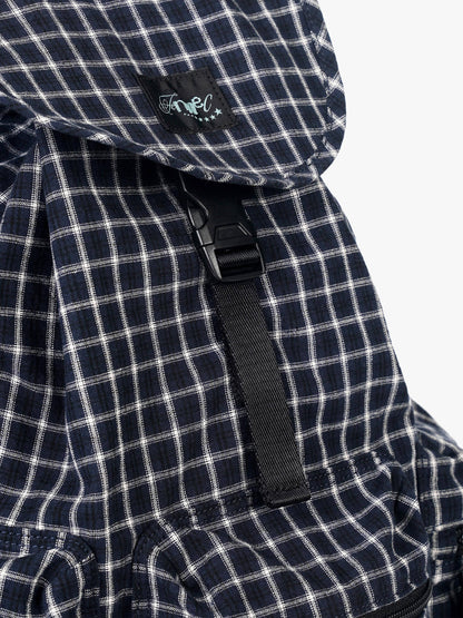BERRY POCKET BACKPACK LARGE - CHECK NAVY
