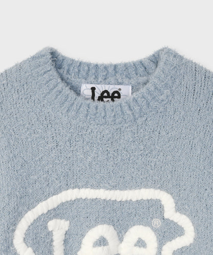 [Fallet x Lee] Brush Twitch Logo Knit / sky blue