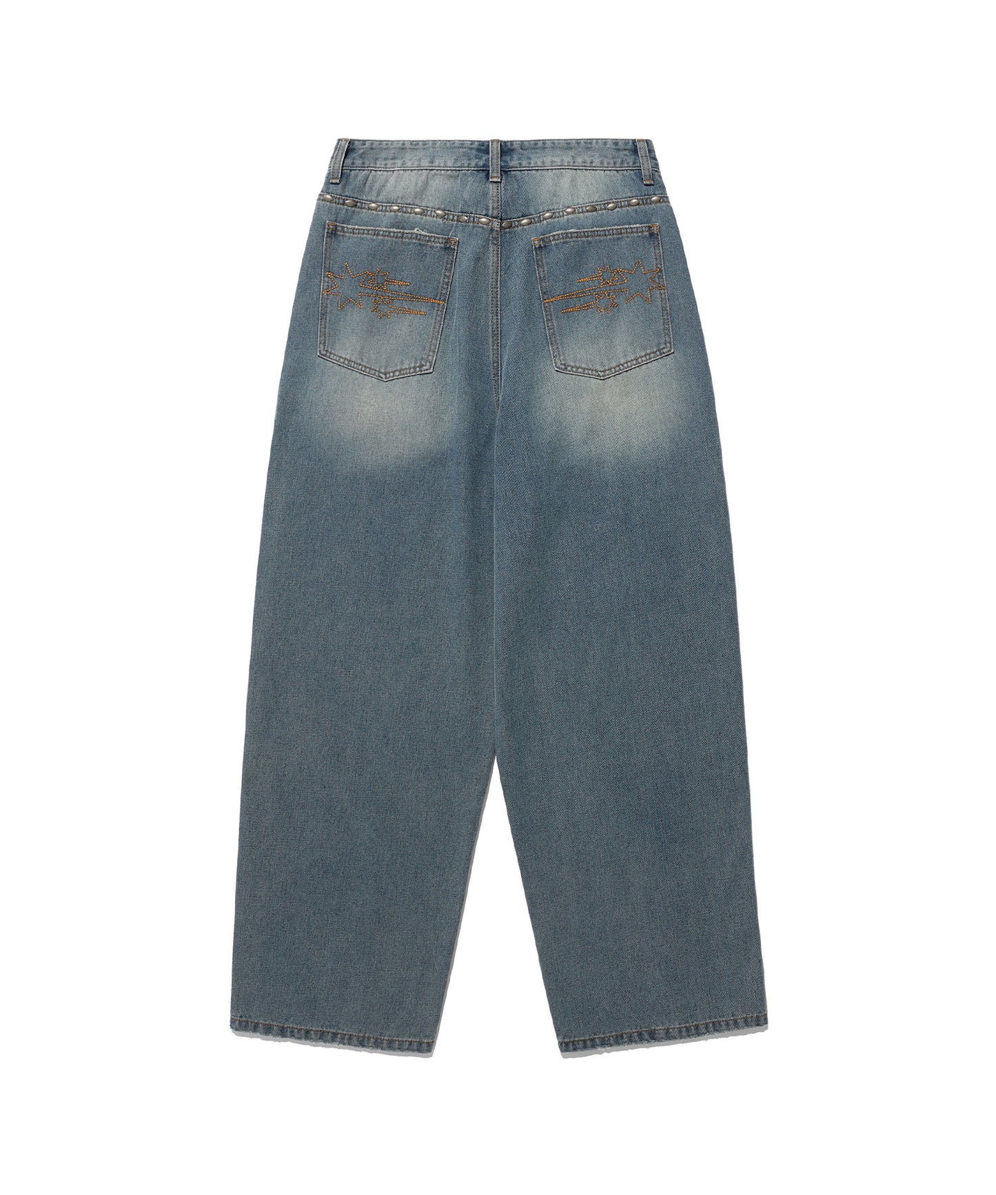 niceghostclub STUD DENIM BERMUDA PANTS [BLUE]