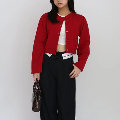 Classic Short Cardigan / Red