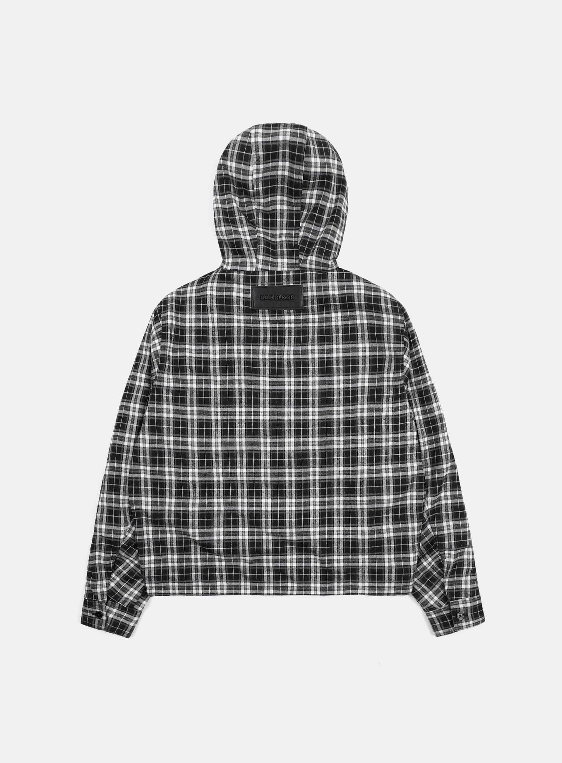 BADBLOOD Reversible Hoodie Windbreaker / Check Black