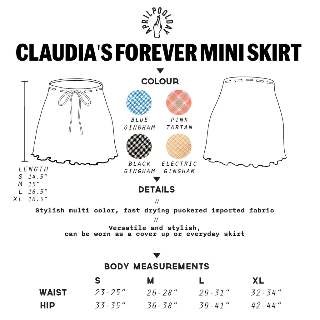 APRILPOOLDAY CLAUDIA'S FOREVERY MINI SKIRT / PINK TARTAN