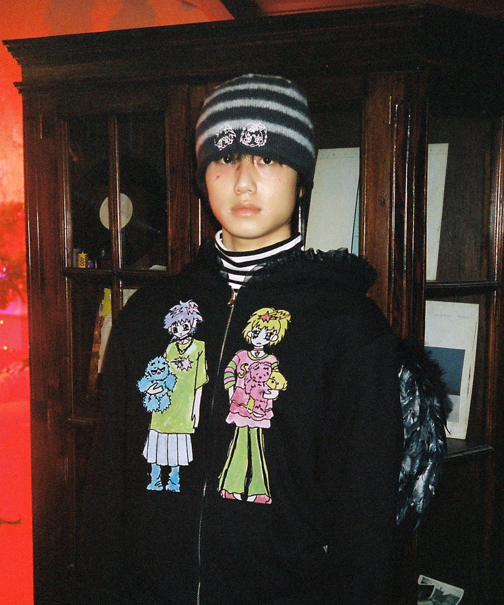 niceghostclub [X SOULPUSSSY CAT]GHOSTSOULGIRL STRIPE BEANIE
[CHARCOAL]