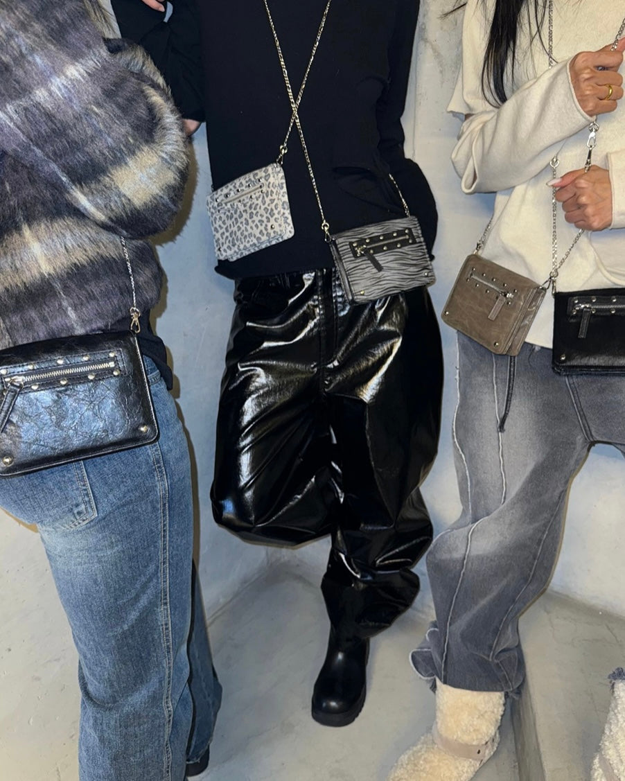 DEINET Travel Stud Cross Chain Mini Bag / 5colors