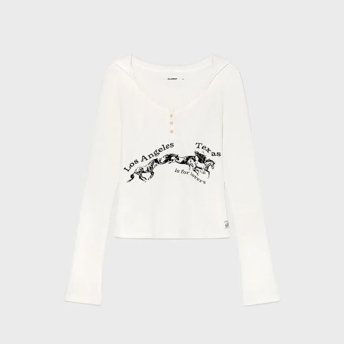 GLOWNY TEXAS WAFFLE LONG SLEEVE (WHITE)