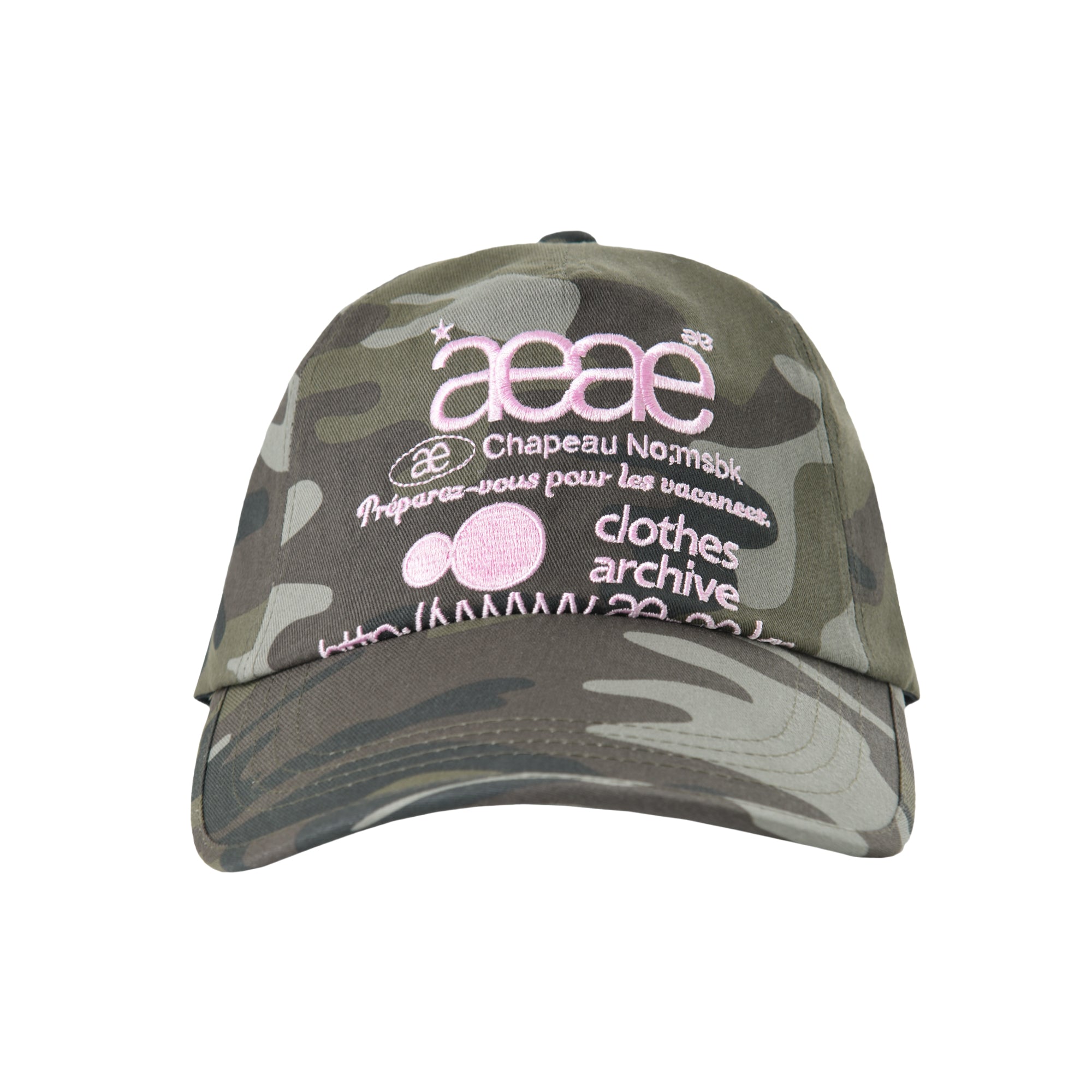 aeae WEB LOGO CAMO 5 PANNEL CAP - [GREEN]