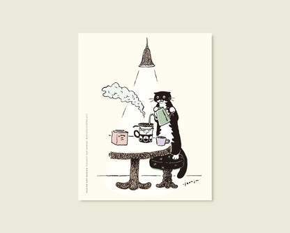 韓國文創 chocolateye mini poster - coffee time 203*253mm (by Yeonju Choi)