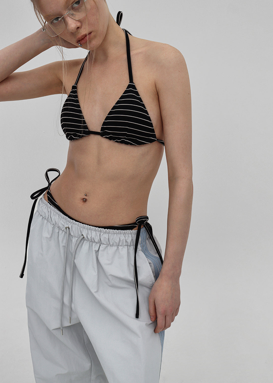 [韓國製造🇰🇷] Lafranc Striped String Bikini / Black