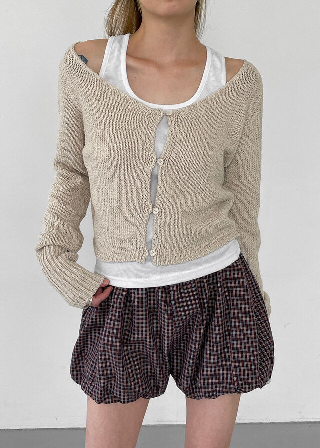 [韓國製造🇰🇷] Herish Linen Knit Cardigan / 2colors