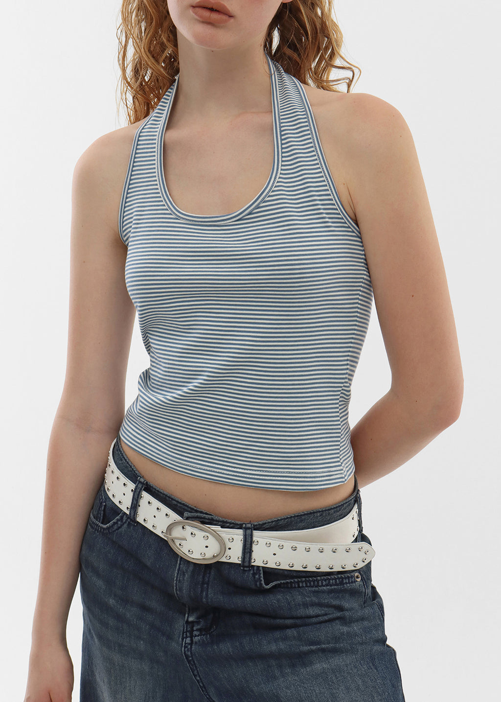 [韓國銷量破千][B-BASIC] Summer Stripe Halter Neck Top / 2colors