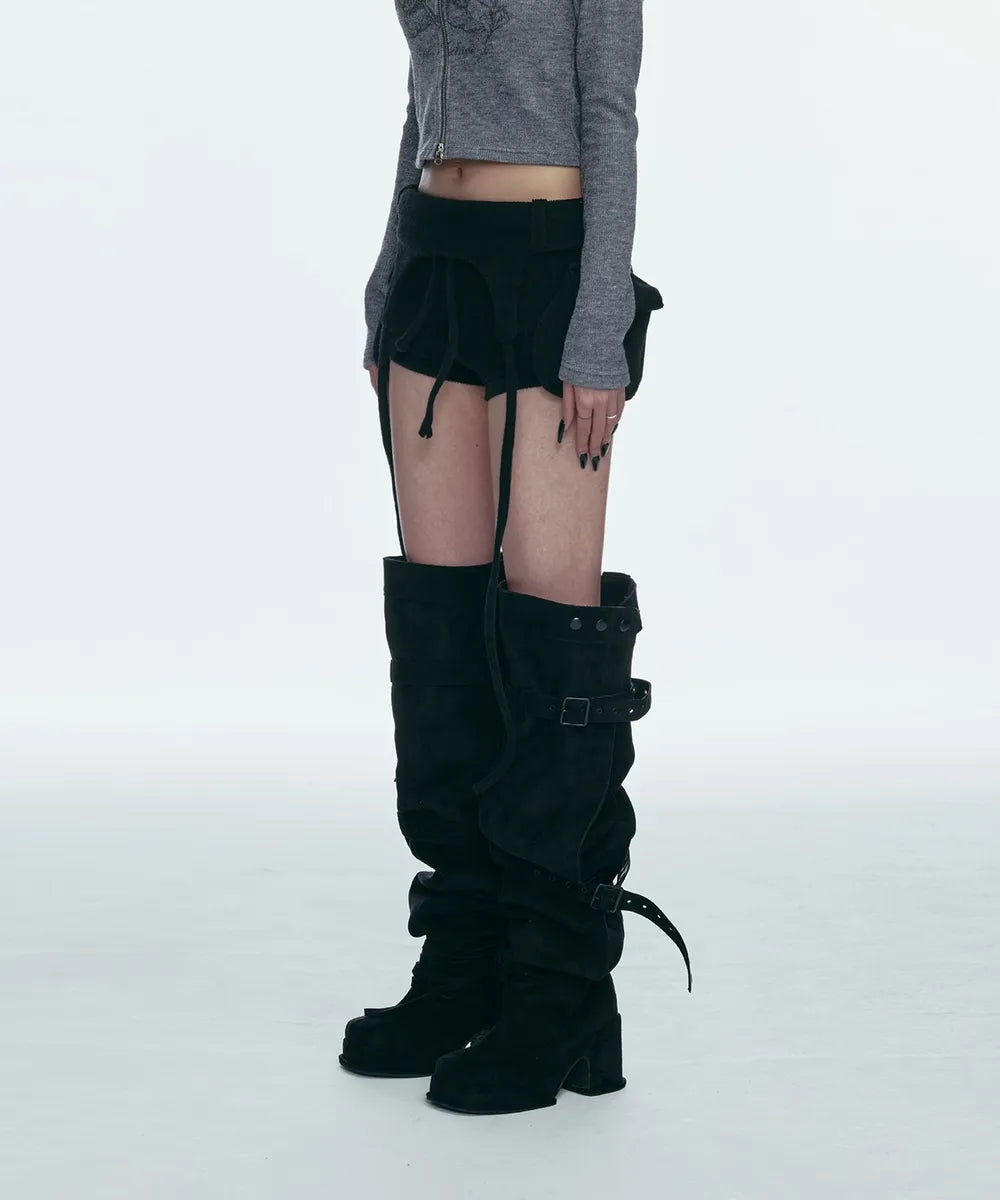 GILA ARCHIVE BOLD LOGO POCKET KNIT SHORTS_BLACK