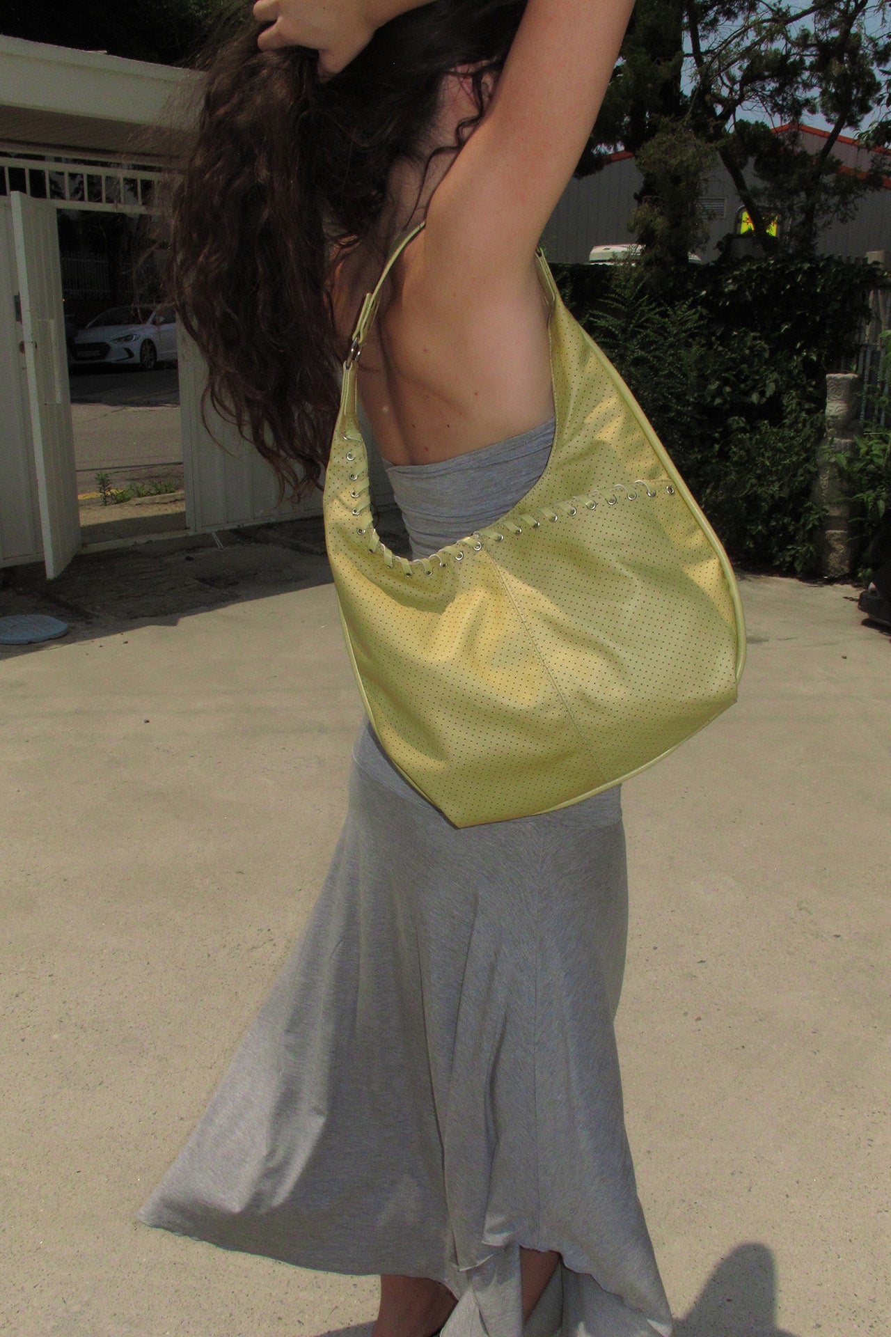 YEOMIM medium slash hobo bag (punching yellow)