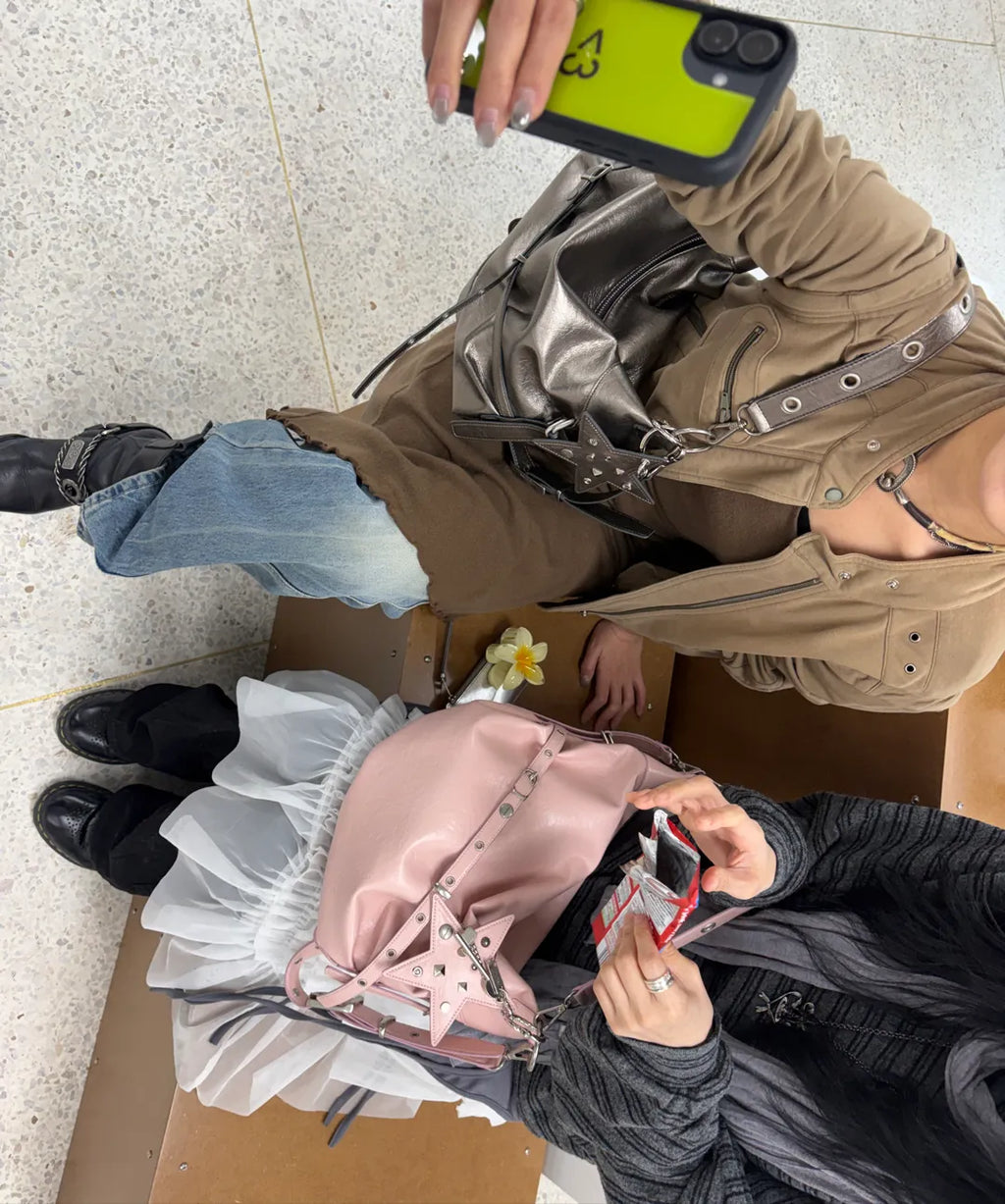 yeomim slouchy bag (metal) & keyring set