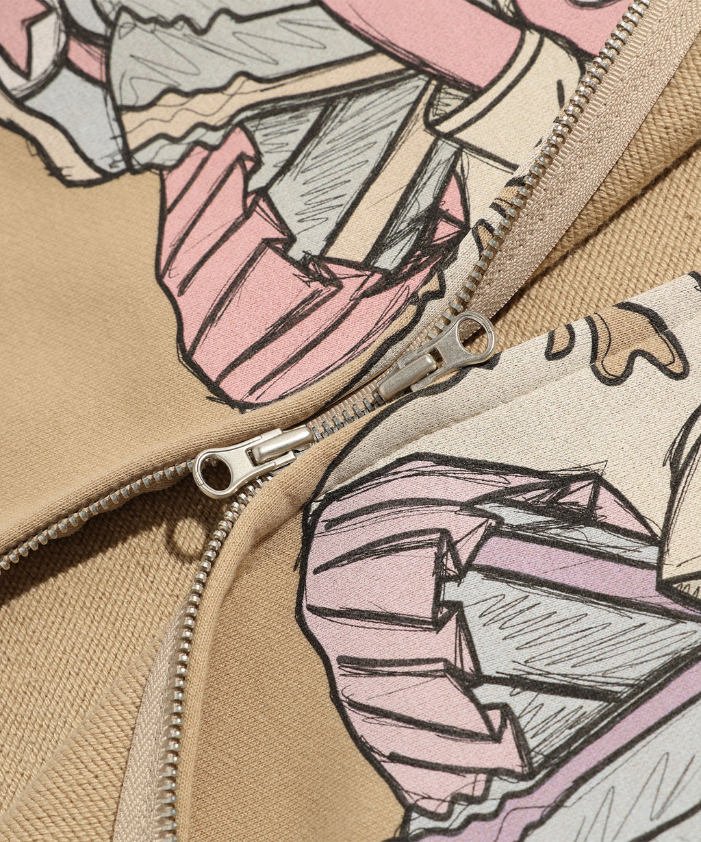 niceghostclub NGC BOY HOODIE ZIP UP [BEIGE]