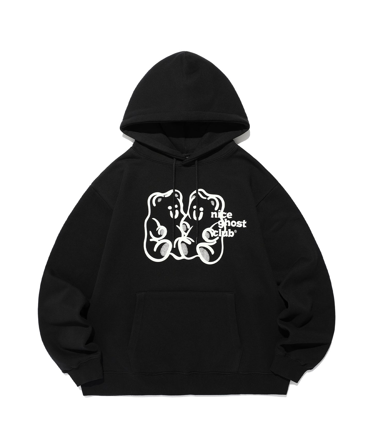 niceghostclub GUMMY BEAR & LOGO HOODIE [BLACK]