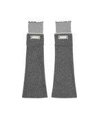 [illigo] LACE COLOR-BLOCK LEG WAEMER_CHARCOAL