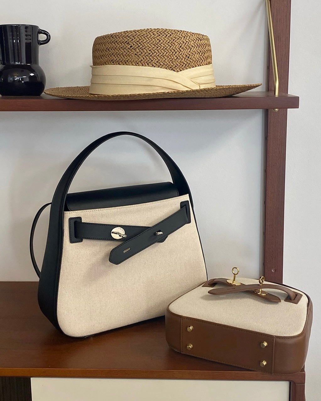 [100%牛皮] THE OFTN TILT / BLACK x CANVAS