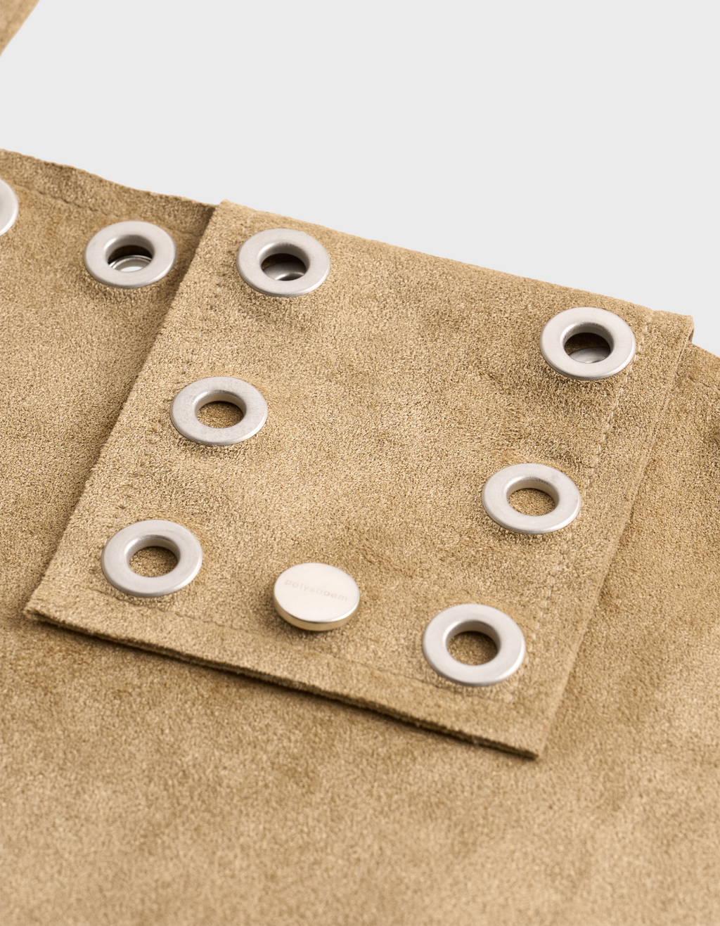 Polysooem EYELET SUEDE SHOULDER BAG / YELLOWISH