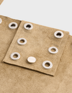 Polysooem EYELET SUEDE SHOULDER BAG / YELLOWISH