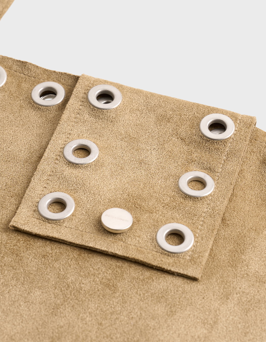 Polysooem EYELET SUEDE SHOULDER BAG / YELLOWISH