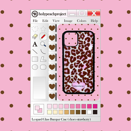 Leopard Glass Bumper iPhone Case - Strawberry Choco