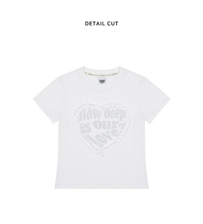 LUVISTRUE LACE LOVE TEE - WHITE