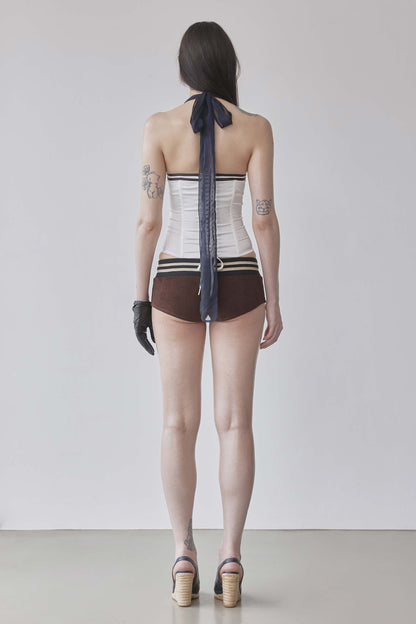 Marine Halter Corset White