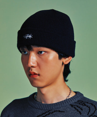 niceghostclub 3Star Logo Beanie - black