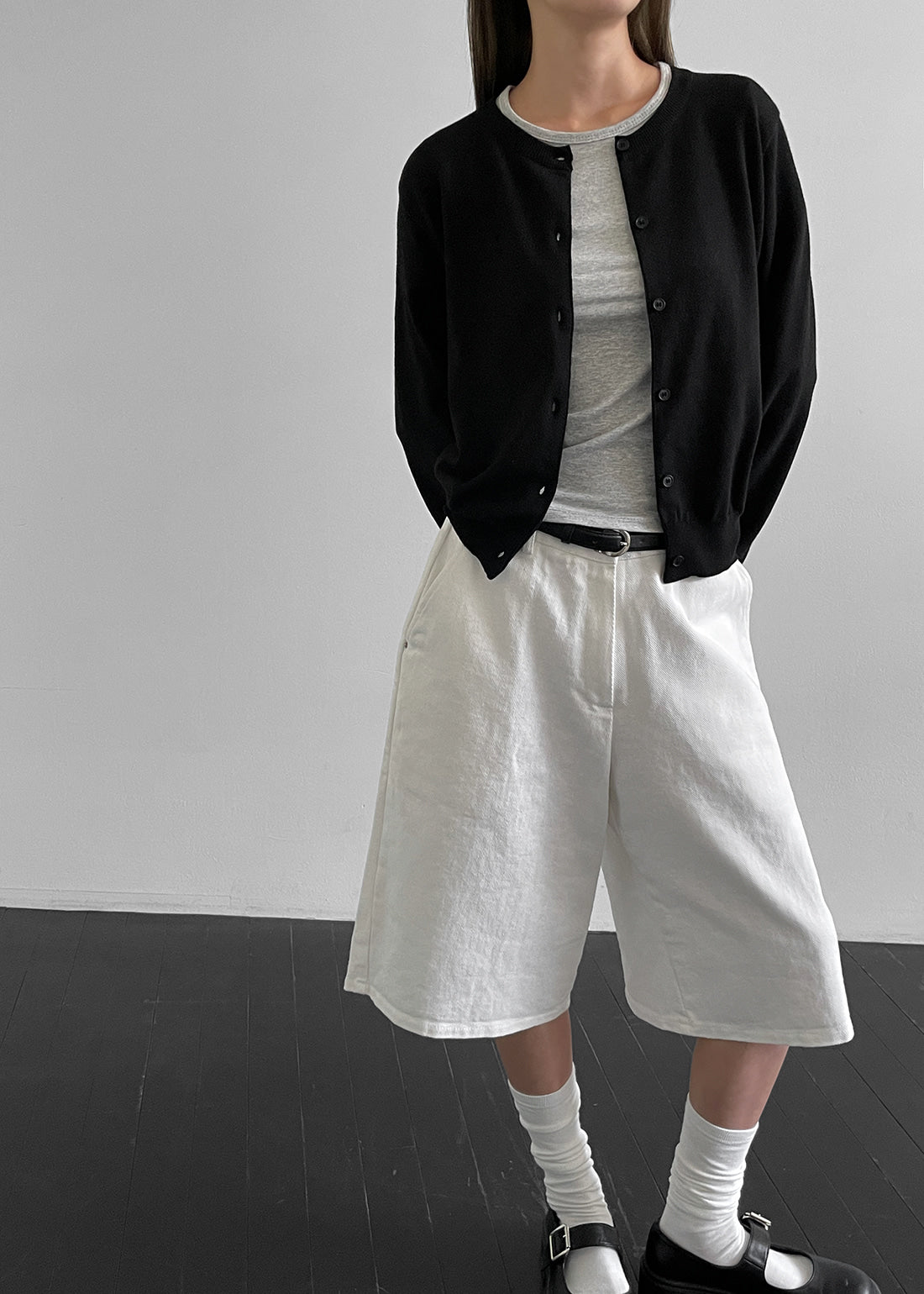 韓國製造 Round Cardigan / Black