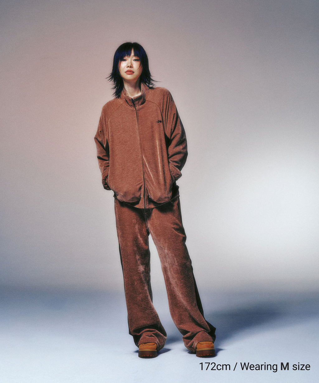 niceghostclub VELOUR TRACK JACKET [BROWN]