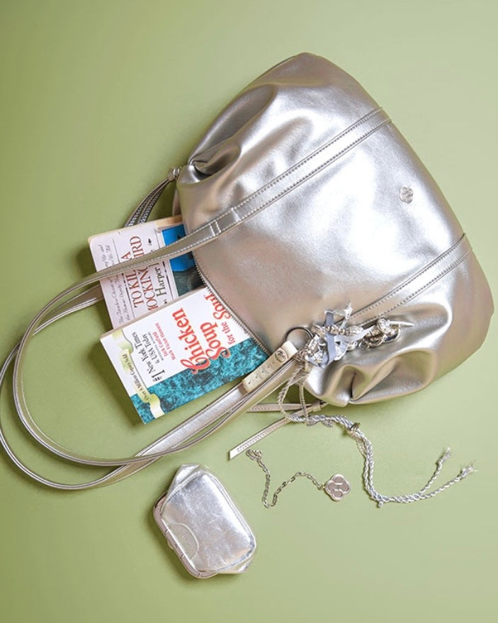 Heeari Aurora Shirring Duffel Bag - Titanium Silver