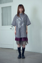 niceghostclub tornado star check big big half shirt [2colors]