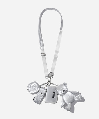 PHYPS Bear Keyring Multi-use Crossbody Bag / Silver