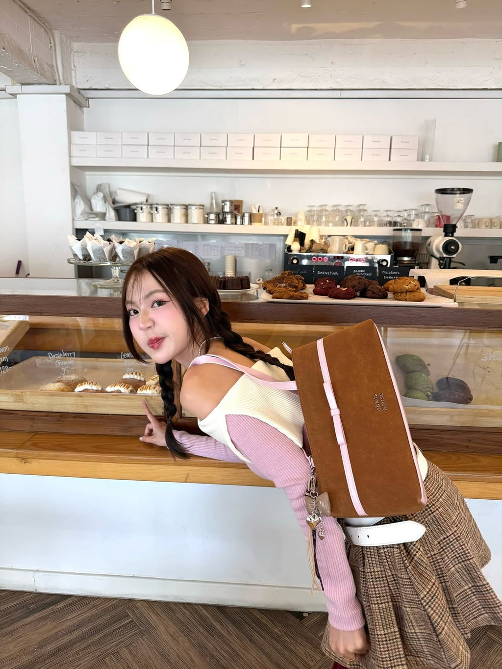 [香港現貨✨] [獨家代理🎀] Daisy Muse Ballerina Shoulder Bag - Pink Brownie