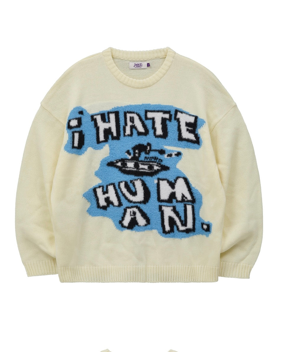 HOODHOOD I Hate Human Knit / ivory