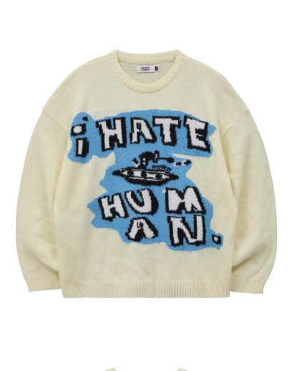 HOODHOOD I Hate Human Knit / ivory