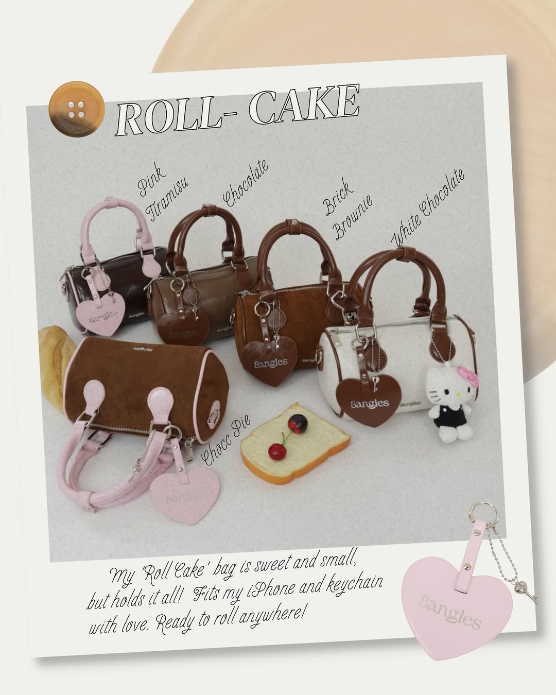 [香港現貨✨] Mini Roll-Cake Handbag / Crossbody Bag - 7colors