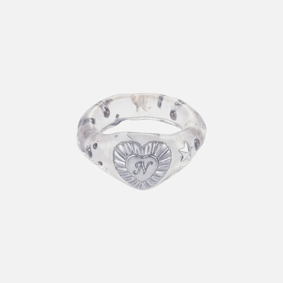 NFF Glaze Heart Ring-white