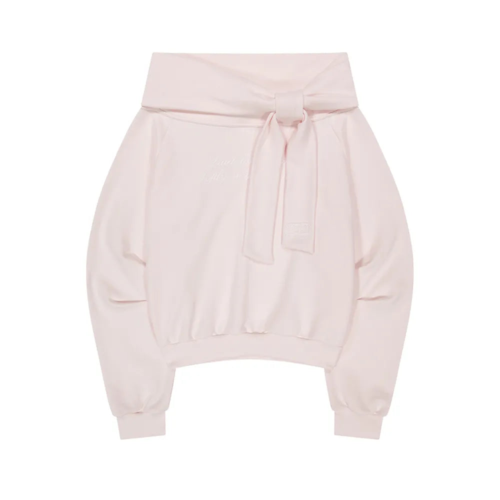 ILLIGO PURE BOW OFF SHOULDER SWEATSHIRT PINK