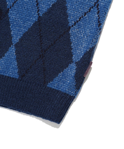 niceghostclub 
LITTLE GHOST ARGYLE KNIT
[BLUE]