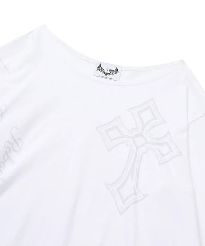 GILA ARCHIVE ONE SHOULDER GRAPHIC LONG SLEEVE_WHITE