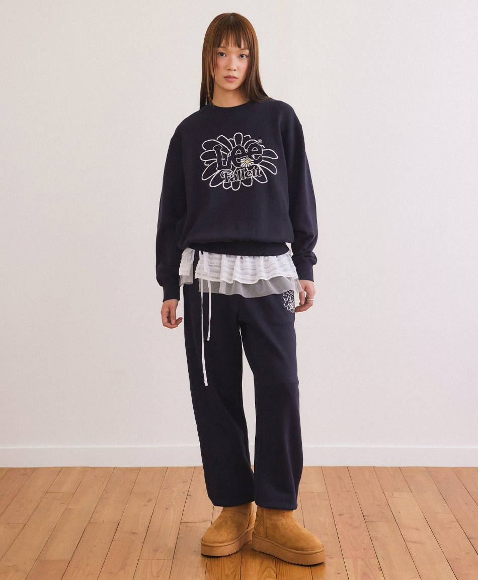 [Fallet x Lee] Sun Flower Sweatshirt / navy